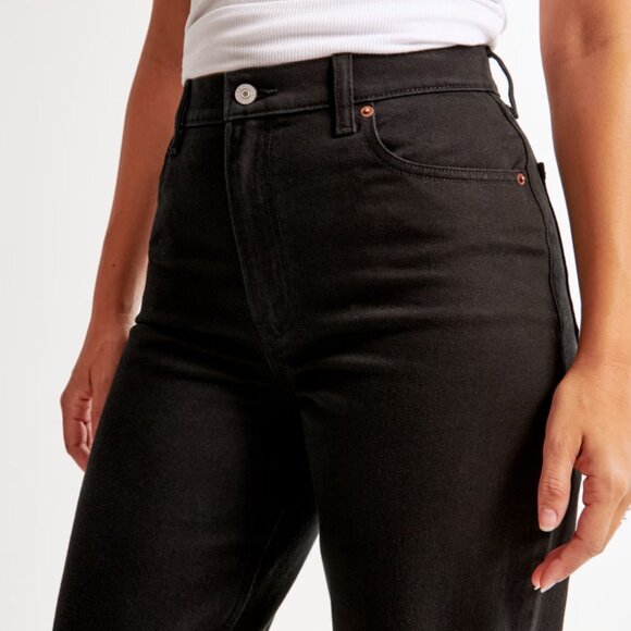 Abercrombie & Fitch Black Ultra High Rise 90s Straight Jeans in Women's 34/18L - Picture 5 of 14